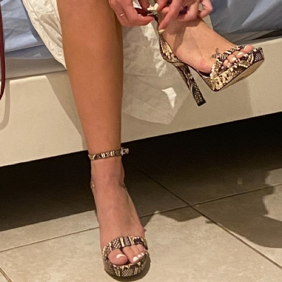 MICHAEL by Michael Kors snakeskin strapping heels - Picture 9 of 9